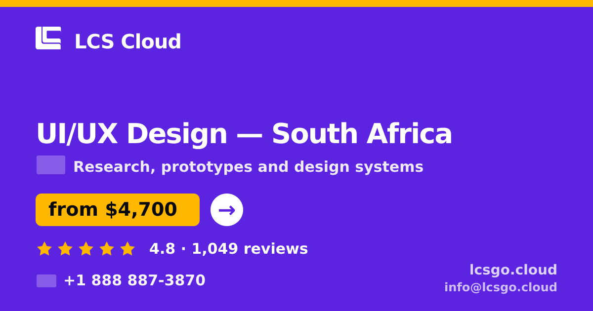 UI/UX Design in Johannesburg — from $4,600, rated 4.9/5 by 1481 clients. LCS Cloud.