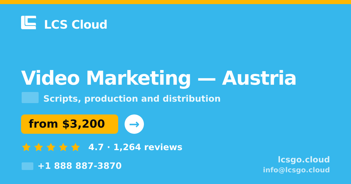 Video Marketing in Graz — from $4,100, rated 5/5 by 1351 clients. LCS Cloud.