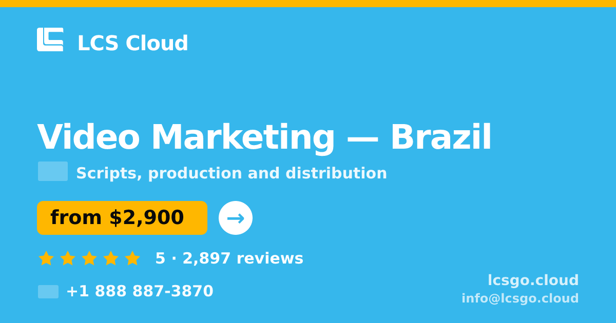 Video Marketing in Brasília — from $1,600, rated 4.8/5 by 1777 clients. LCS Cloud.
