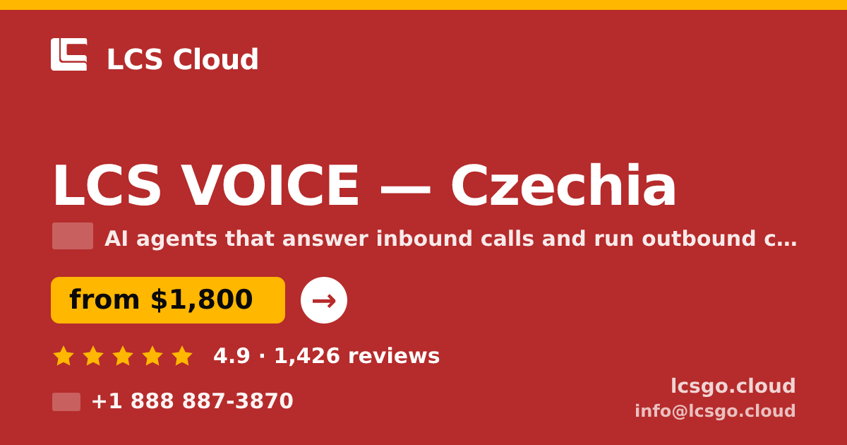 LCS VOICE in Czechia — from $1,800/mo, rated 4.9/5 by 1426 clients. LCS Cloud.