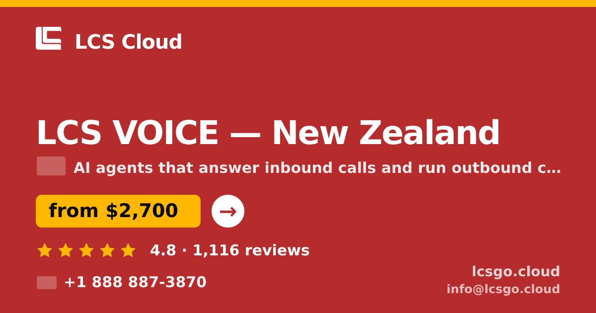 LCS VOICE in Christchurch — from $2,500/mo, rated 4.6/5 by 2638 clients. LCS Cloud.