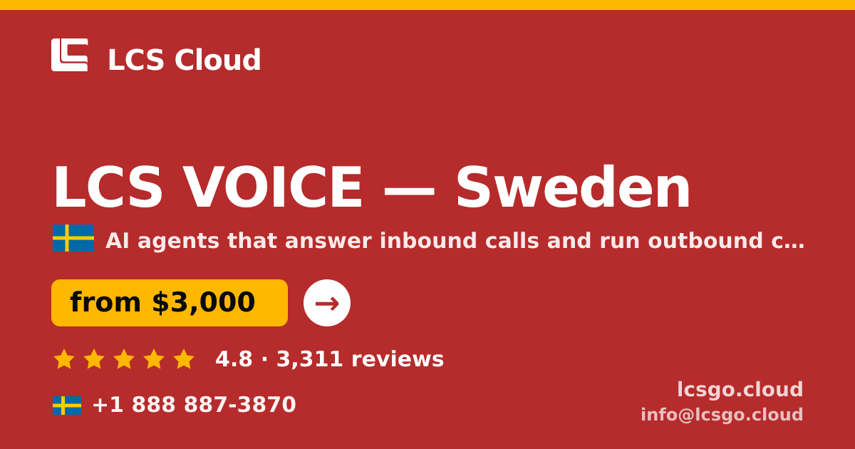 LCS VOICE in Malmö — from $2,800/mo, rated 4.7/5 by 483 clients. LCS Cloud.