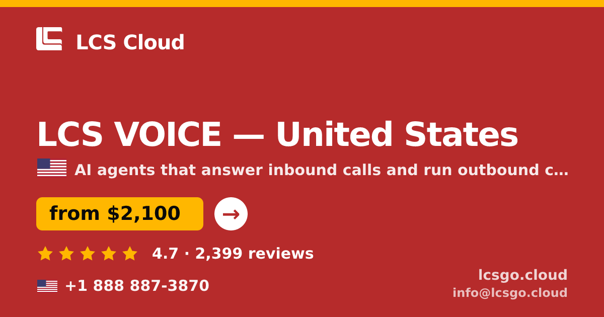 LCS VOICE in Houston — from $2,200/mo, rated 5/5 by 722 clients. LCS Cloud.