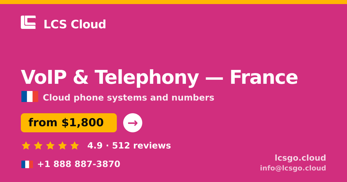 VoIP & Telephony in Marseille — from $1,500/mo, rated 4.9/5 by 2020 clients. LCS Cloud.