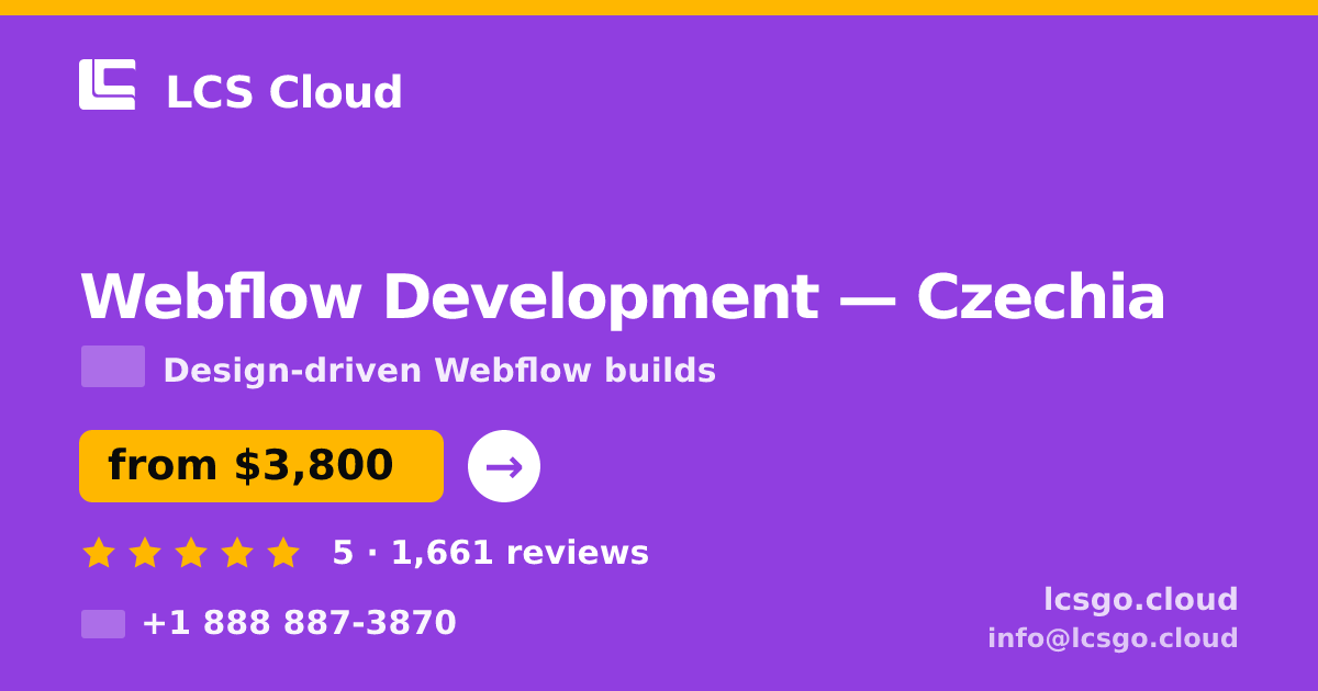Webflow Development in Czechia — from $3,800, rated 5/5 by 1661 clients. LCS Cloud.