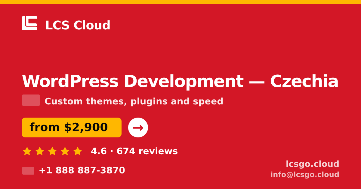 WordPress Development in Czechia — from $2,900, rated 4.6/5 by 674 clients. LCS Cloud.