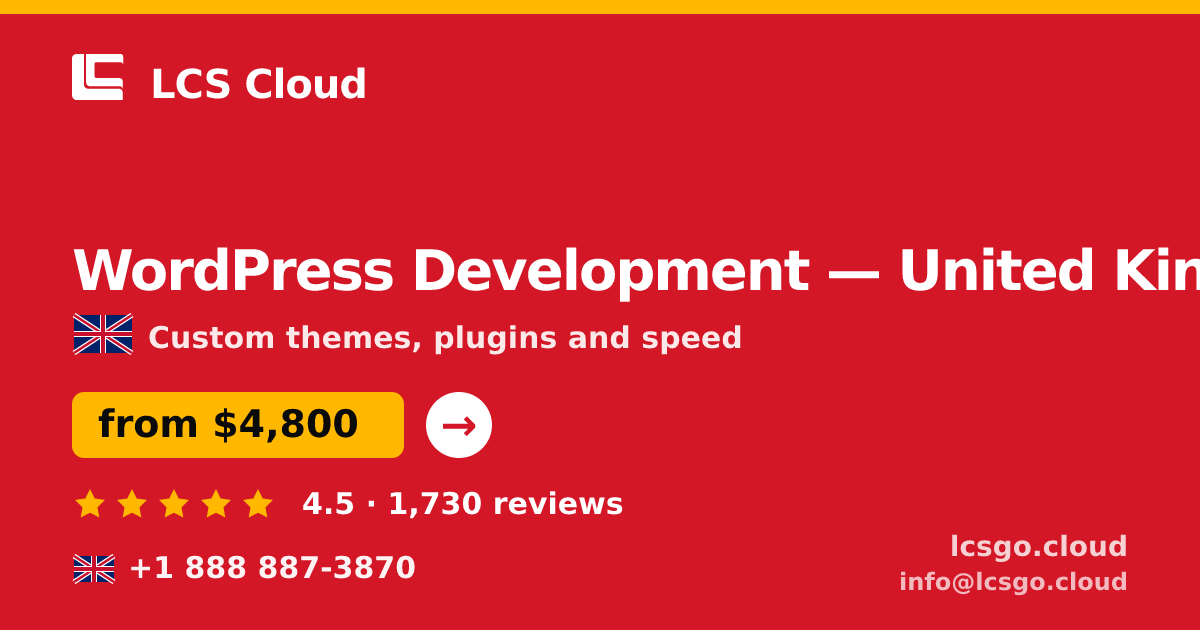 WordPress Development in Leeds — from $3,700, rated 4.6/5 by 2384 clients. LCS Cloud.